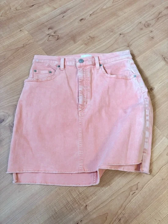 Wilfred Peach-Pink Denim Mini Skirt - Picture 3 of 7